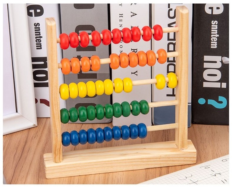 Hot Sale Wooden Montessori Abacus Early Educational Toys For Children Number Counting Wooden Abacus Frame