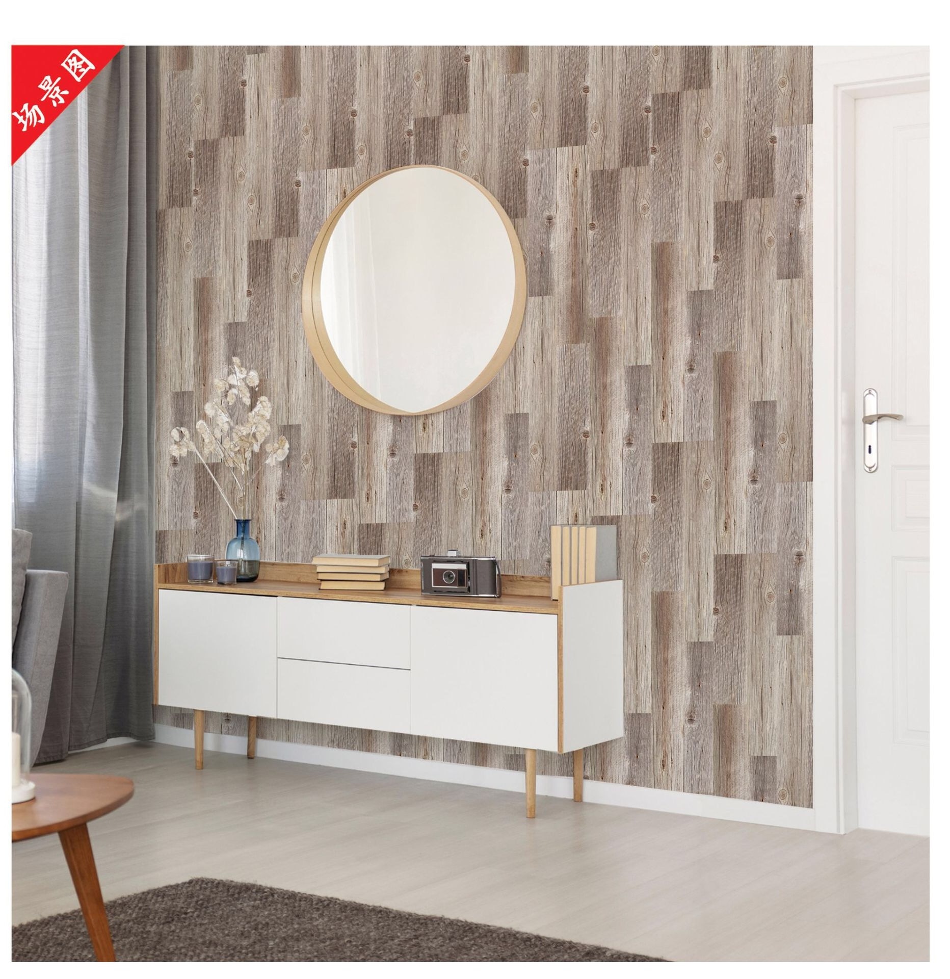 2020 new arrival customized Wood Grain floor sticker kitchen bathroom living room anti-slip 3d pvc floor sticker