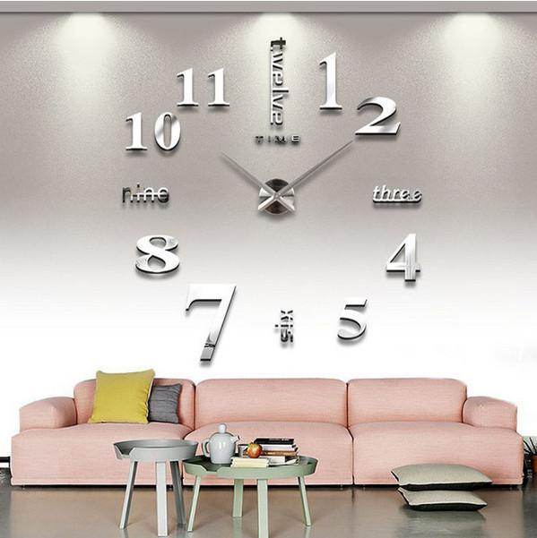 Hottest highly quality custimozed DIY clock 3D wall stickers home decor acrylic mirror quartz sticker clocks