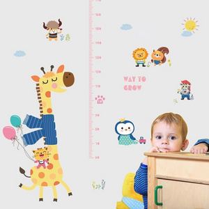 Giraffe height stickers Children's room&classroom layout decorative measure Growth Chart Wall Sticker For Kids