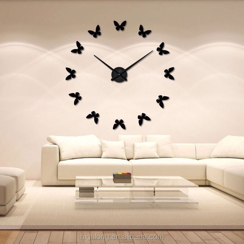 Butterfly DIY Large 3D Acrylic Sticker For Home Office Art Mirror Wall Clock