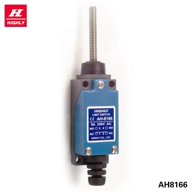 highly High Quality IP65 Protected Limit Switch AH8166 Thermoplastic End Flexible Rod Type 5A Maximum Current 250VAC Voltage