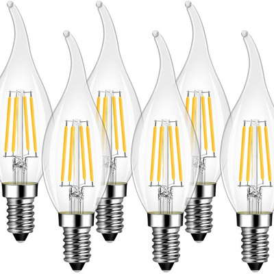 Candle LED Vintage Edison Filament Bulb E14 E27 2w 4w 5w C35 C37 For Indoor Lighting