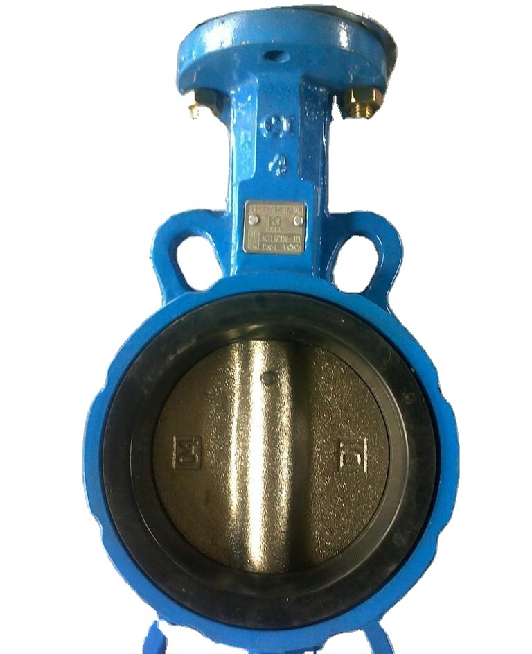 wafer type  butterfly valve,PN10,DN100,cast iron material,soft  Seal,gear operation