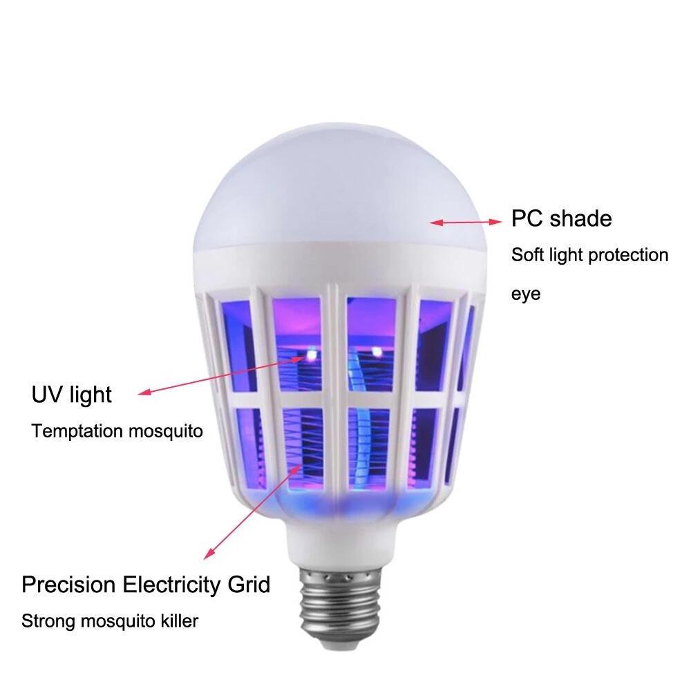 Led Bulb Uv Lamp 2 in 1 Mosquito Killer and Nightlight 15W