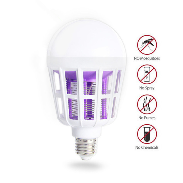 Led Bulb Uv Lamp 2 in 1 Mosquito Killer and Nightlight 15W