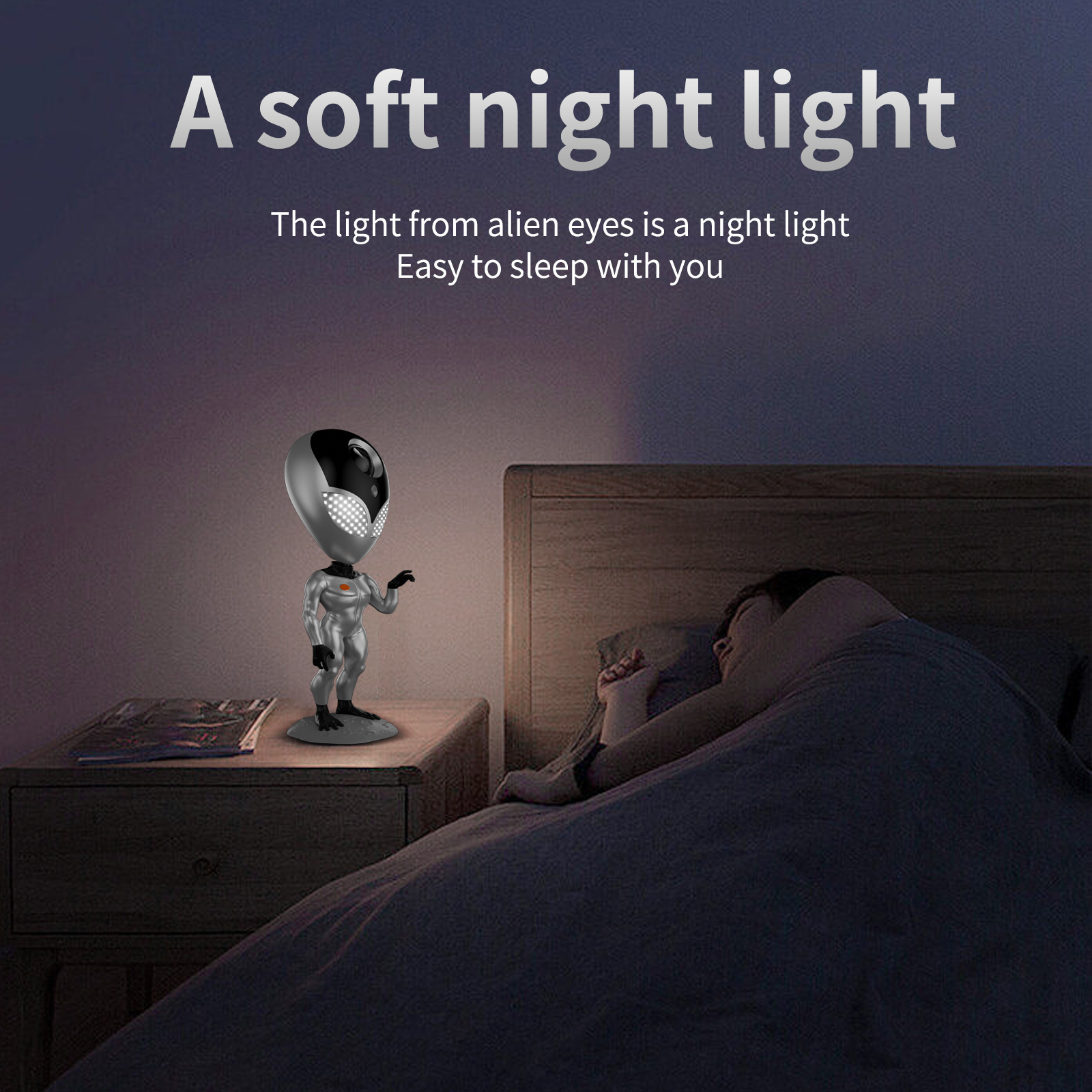 Factory Priced Alien Starry Sky Projection Night Light With Speaker Sound System That Can Rotate 360 Degrees Without Dead Angles