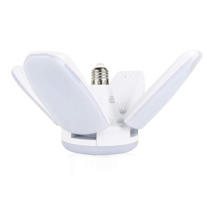 New 60w led deformable garage light energy saving ceiling light bulb four leaf fan blade led light