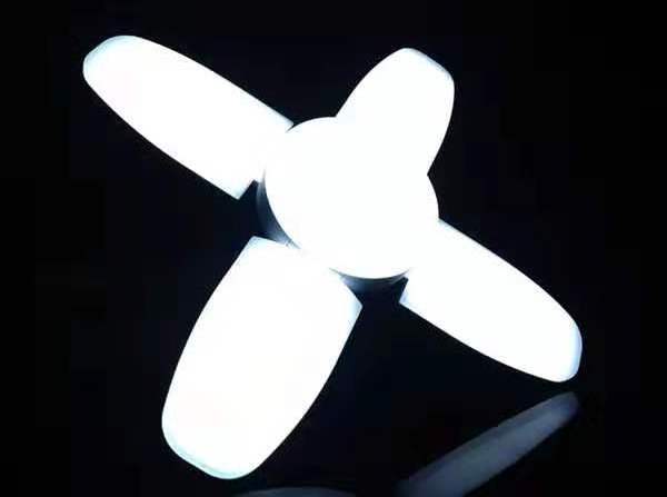 New 60w led deformable garage light energy saving ceiling light bulb four leaf fan blade led light