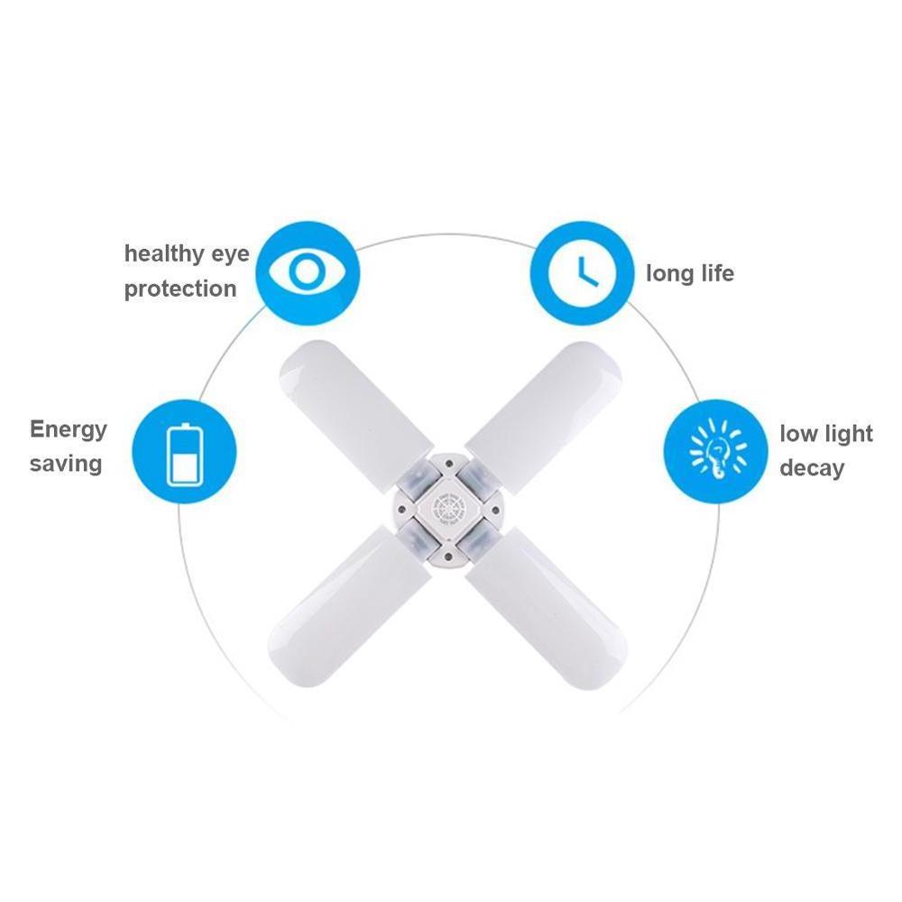 60w  Foldable Led Bulb high quality  Led Fan Blade Led Bulb Light E27 Base Fans Light Bulb