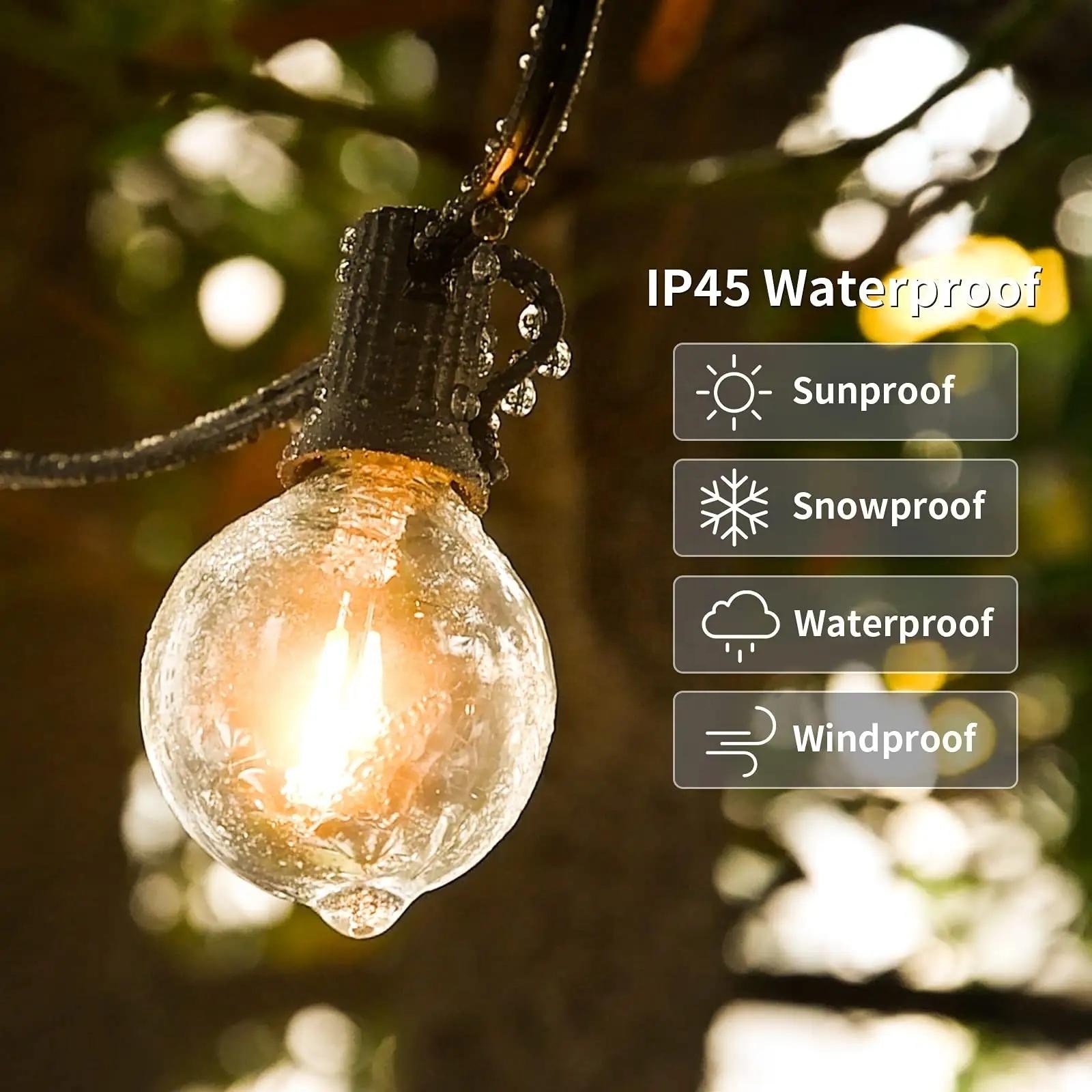 Hot Sales Decorative Custom Filament Bulbs Warm White Plastic Bulb Led String Light Outdoor Garden Lighting Waterproof