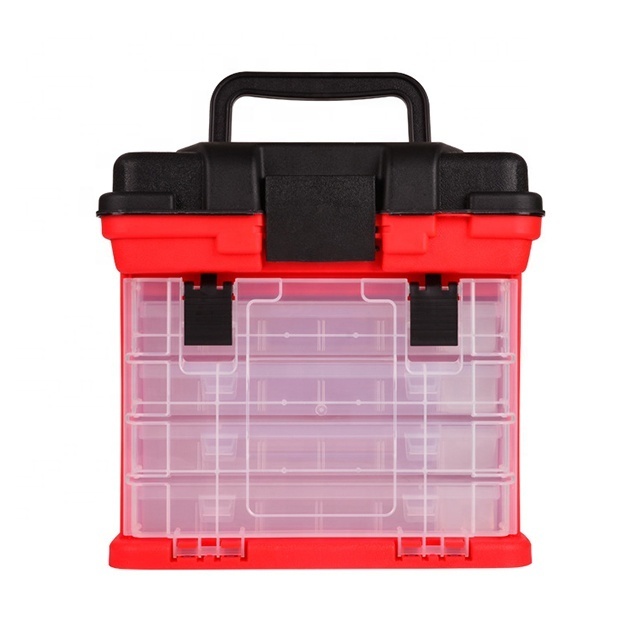 Multi-functional plastic storage bin tool box part organizer