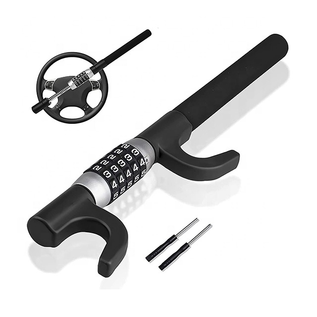 Steering wheel lock with combination lock