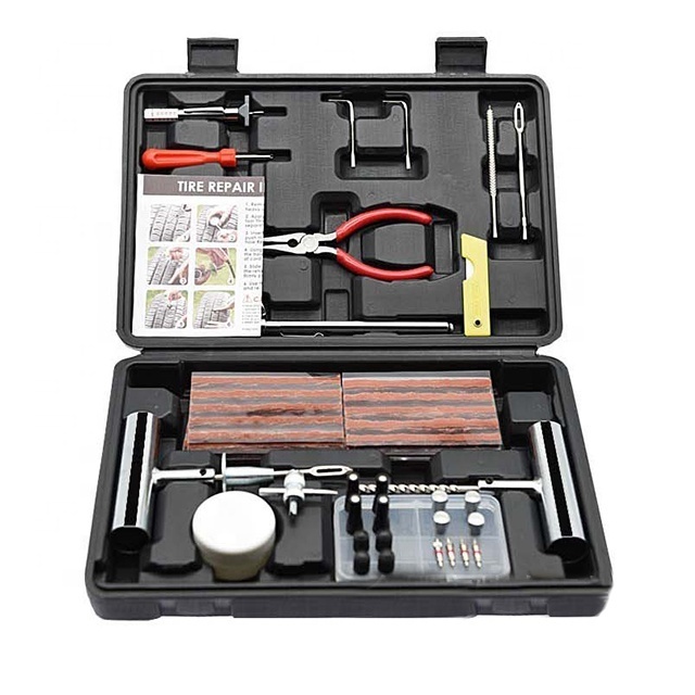 Heavy duty car tire repair tool kit