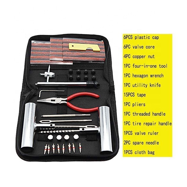 Car, Motorcycle, ATV, Jeep, Truck, Tractor Flat tire plug repair kit