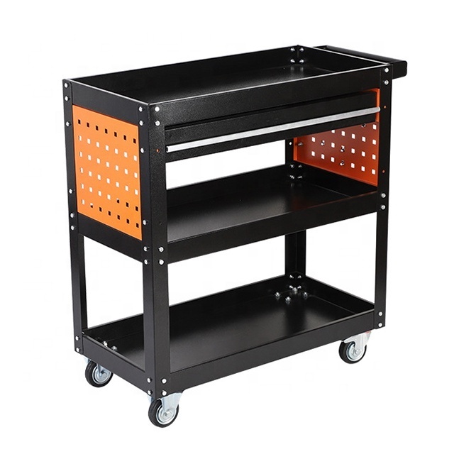 3-Tier utility cart mechanic organizer rolling carts with wheel