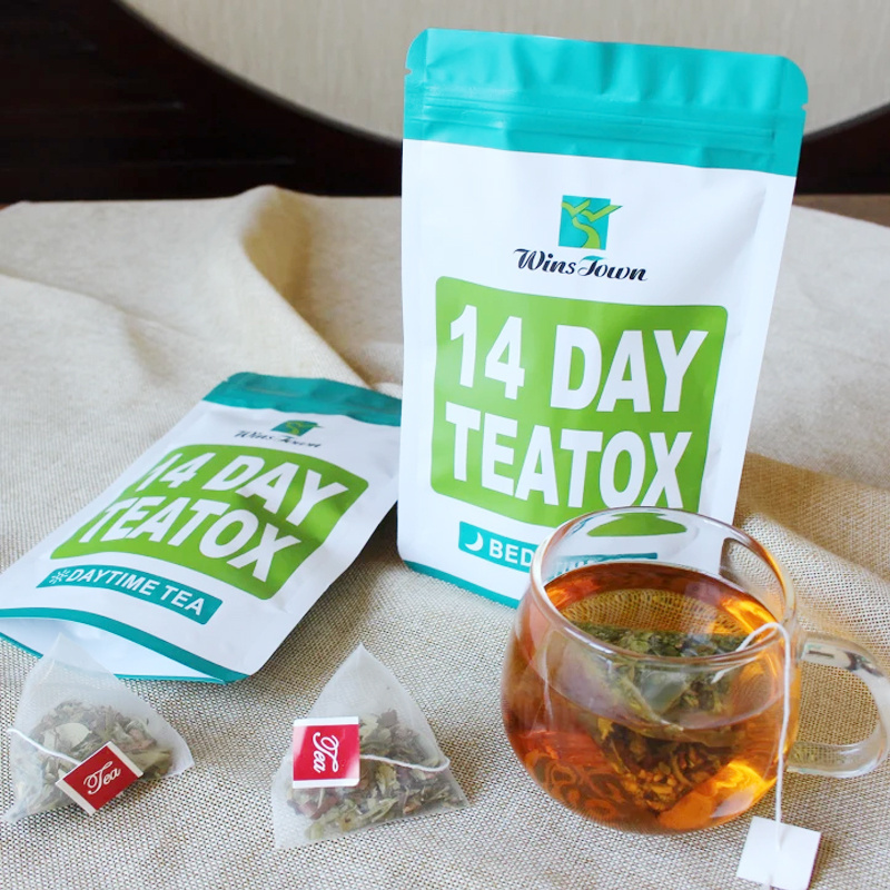 Winstown herbs 14day teatox slim green tea custom detox tea rebranding OEM bedtime fruit flowers weight loss 14days tea