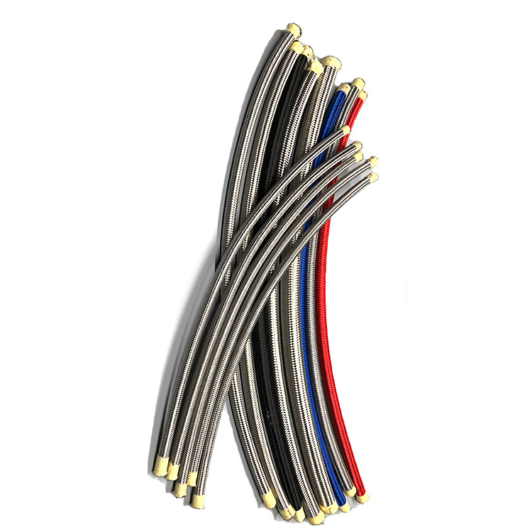 3.2mm 1/8'' motorcycle hydraulic reinforced ptfe/nylon stainless steel braided clutch brake oil cable tube line fuel hose