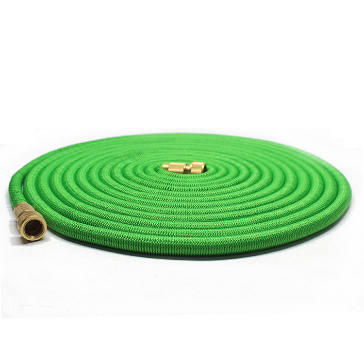 3 times  Expandable water hose retractable garden hose reel with brass fitting on each end