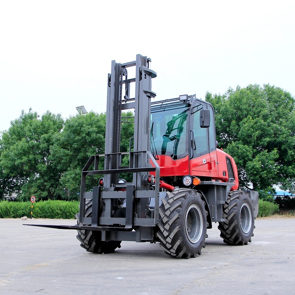 HIGHRICH Brand China Factory  3500kg 3.5T off Road Diesel Forklift Trucks Price for sale