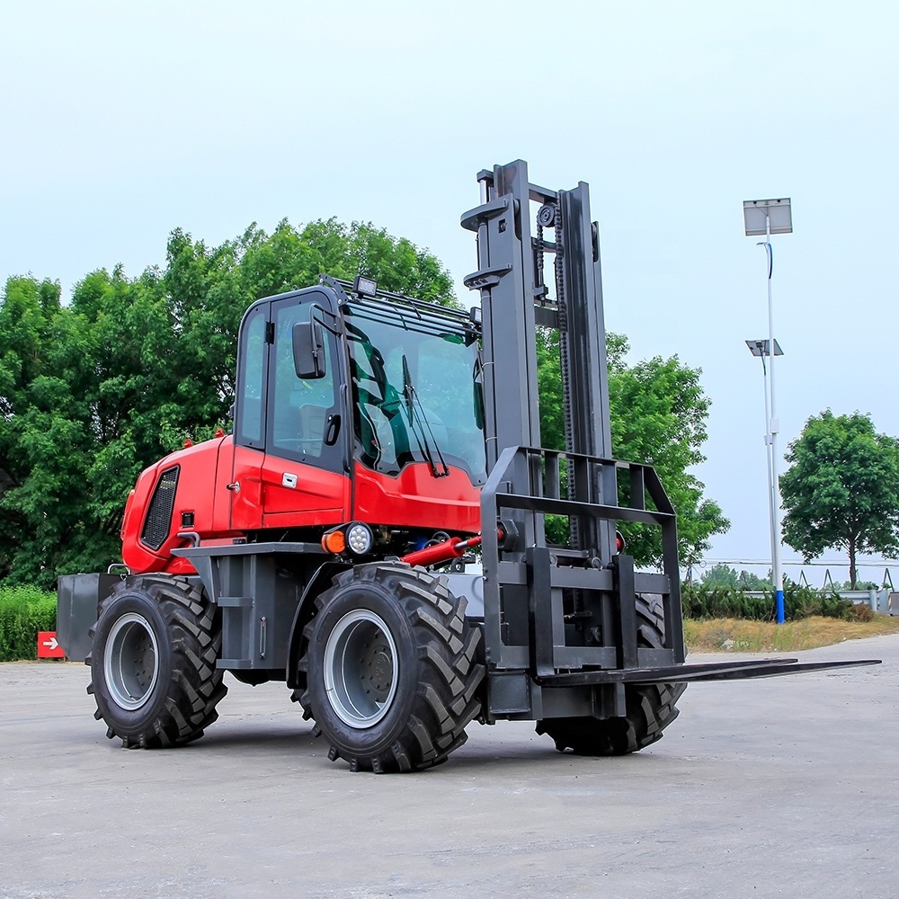 HIGHRICH Brand China Factory  3500kg 3.5T off Road Diesel Forklift Trucks Price for sale