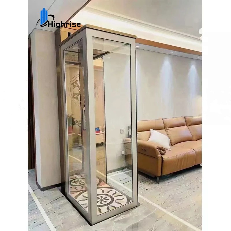 Residential Home Elevator/Cheapest 2 Person Sightseeing glass elevator/Small Hydraulic House 2Floors Home Lift