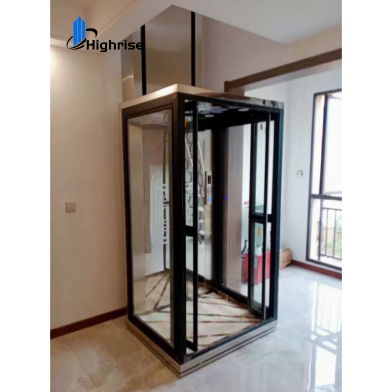 Residential Home Elevator/Cheapest 2 Person Sightseeing glass elevator/Small Hydraulic House 2Floors Home Lift