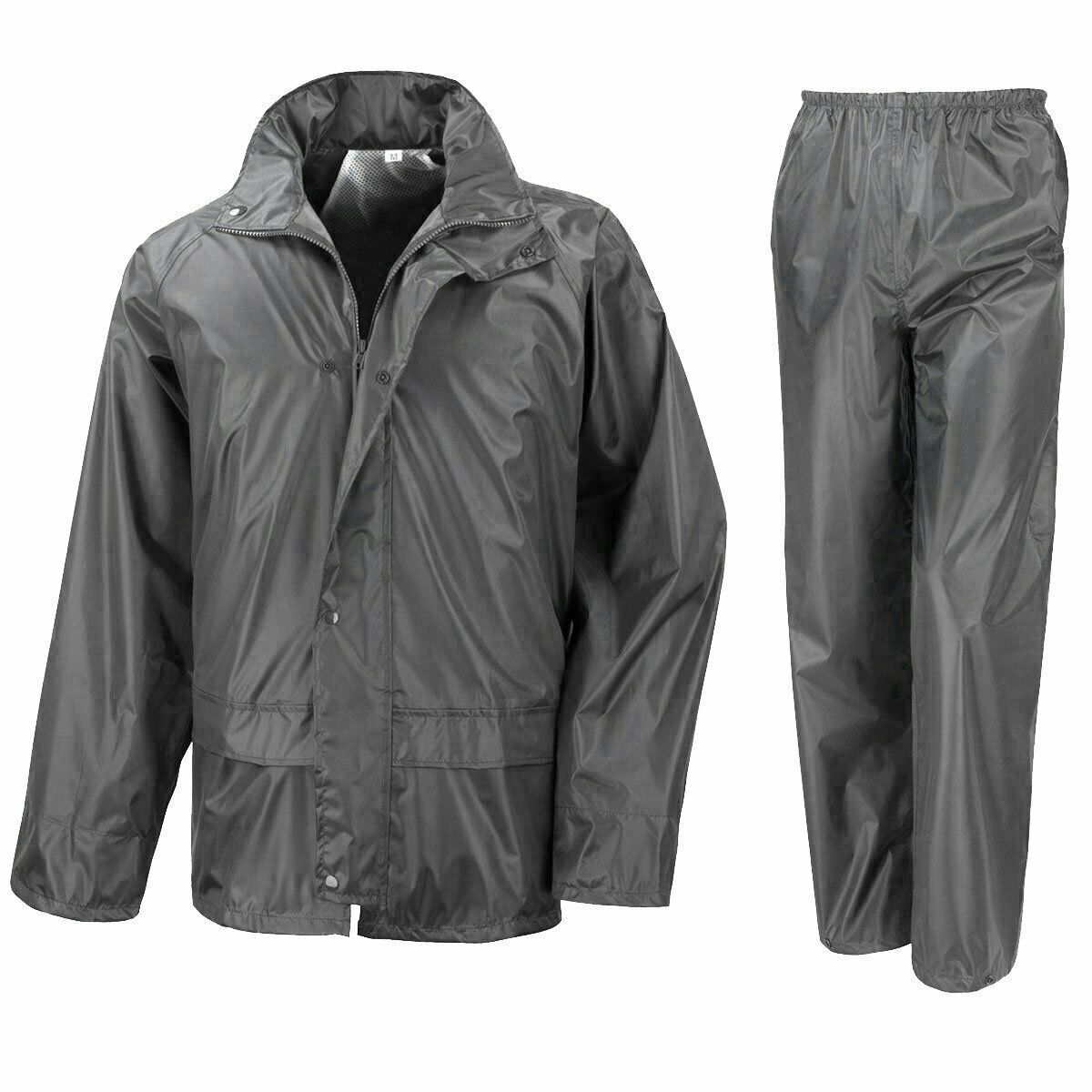 Mens Waterproof Suit Jacket & Trouser Bottom Rain Set Womens Adults Mens Size