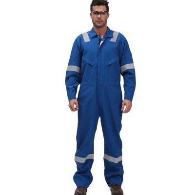 Custom 100 Cotton Safety Workwear Coverall Welding Anti flame Coverall Reflective Tape Mechanic Overalls Construction Jumpsuit BestSuppliers