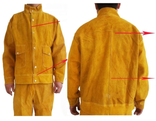 Custom Split Leather Welding Work Safety Suit Welder Apparel Suits