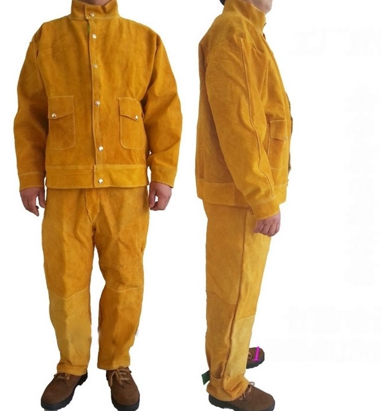 Custom Split Leather Welding Work Safety Suit Welder Apparel Suits