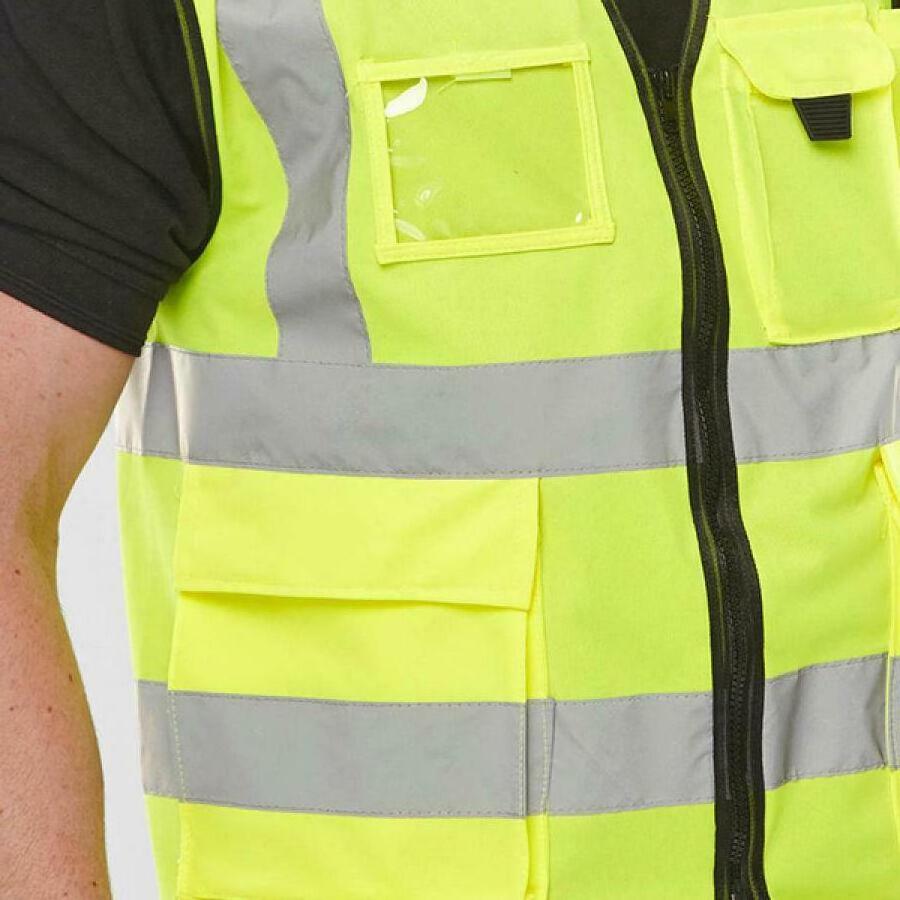 High Vis Viz Work Vest Waistcoat with Phone and ID pockets Reflector Vests