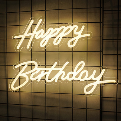 Hot selling NO MOQ Customized Colorful Neon Happy Birthday Sign LED Acrylic Neon Lights