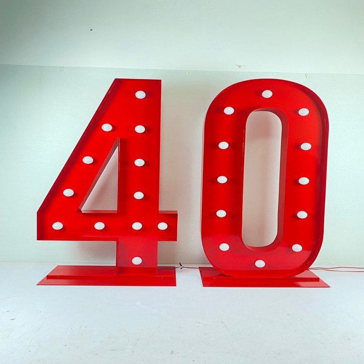 HighSpan Manufacturer 3ft 4ft 5ft Customized Waterproof Giant Light Up Numbers Sign NO MOQ Marquee Letter