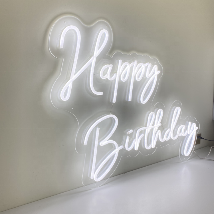 Hot selling NO MOQ Customized Colorful Neon Happy Birthday Sign LED Acrylic Neon Lights