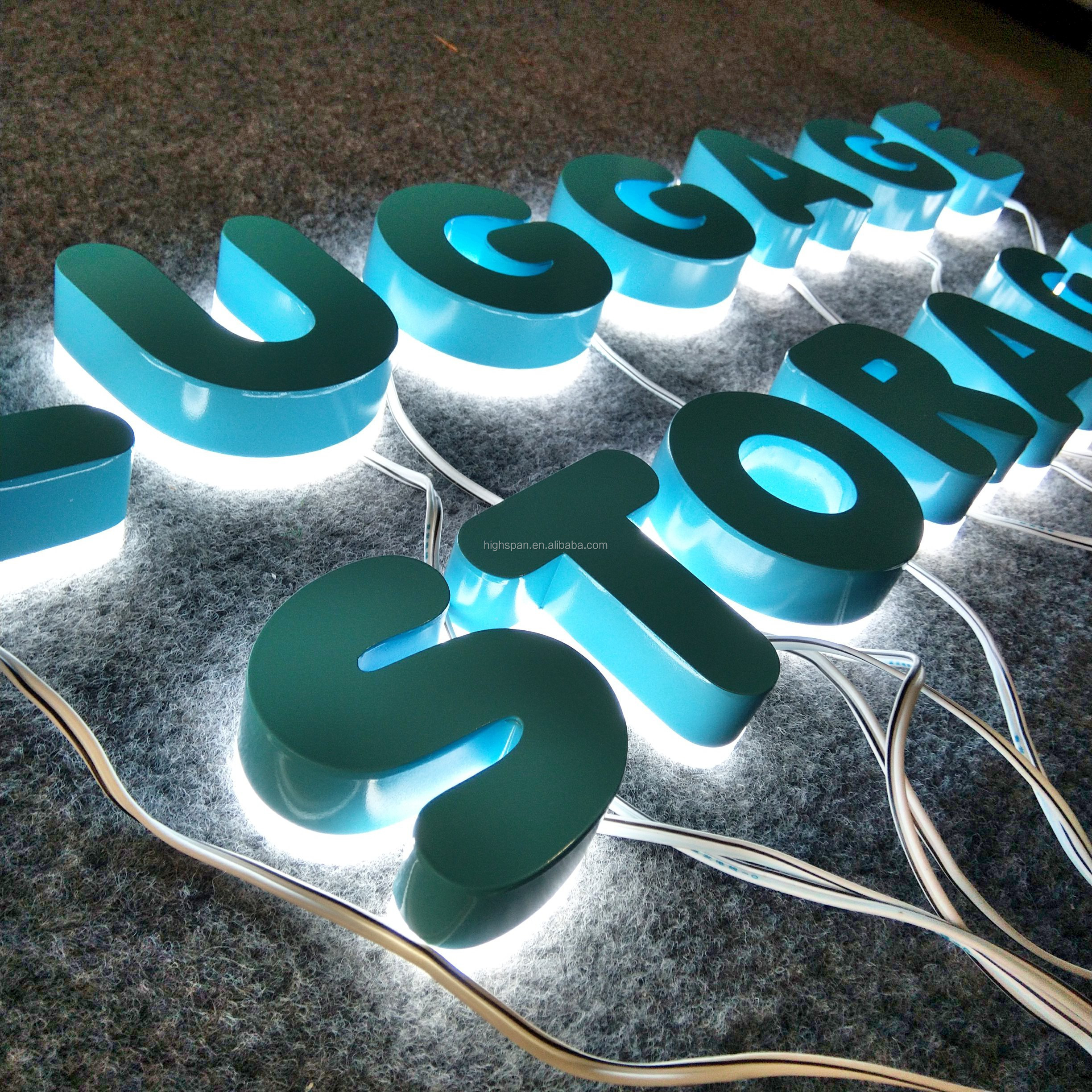 High Bright Store Front 3D Outdoor Advertising Acrylic Led Light Sign Letters For Outdoor Logo Sign