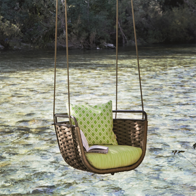 Highstar outdoor swing chair patio hanging chair garden woven rope swing chair