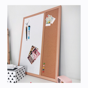 Wooden Frame Magnetic Dry Erase Cork Memo Notice  writing Combination white board