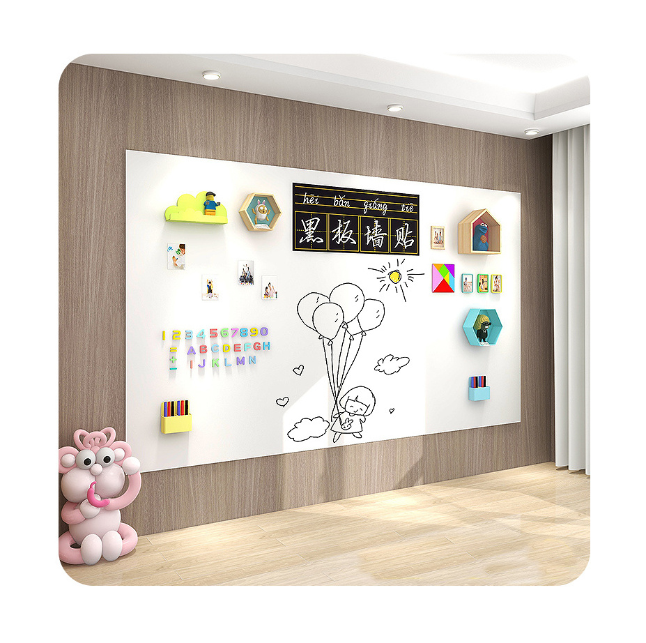 Self adhesive Iron sheet back dry erase magnetic whiteboard wall decal for school home office usage