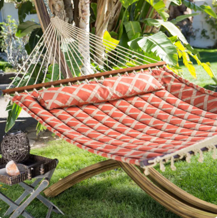 13 ft L x 4.5 ft W Hammock Outdoor Garden Camping Coral Coast Tuscan Lattice Quilted Hammock Included Pillow For 2 Persons