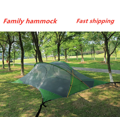 Triangle Tree Tent Hammock Family Travel Camping Fishing Self-driving Tour Outdoor Waterproof Extra Large Family Hammock