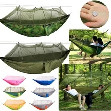 Waterproof Outdoor swing Anti-rollover Nylon Rocking Chair Camping Pole Hammock with Mosquito Net