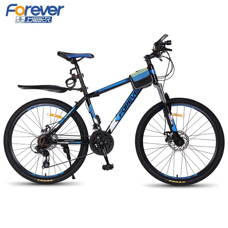 Shanghai Permanent Brand FOREVER 24 Mountain Bike Bicycle Double Disc Brake for Male and Female Students Variable Speed