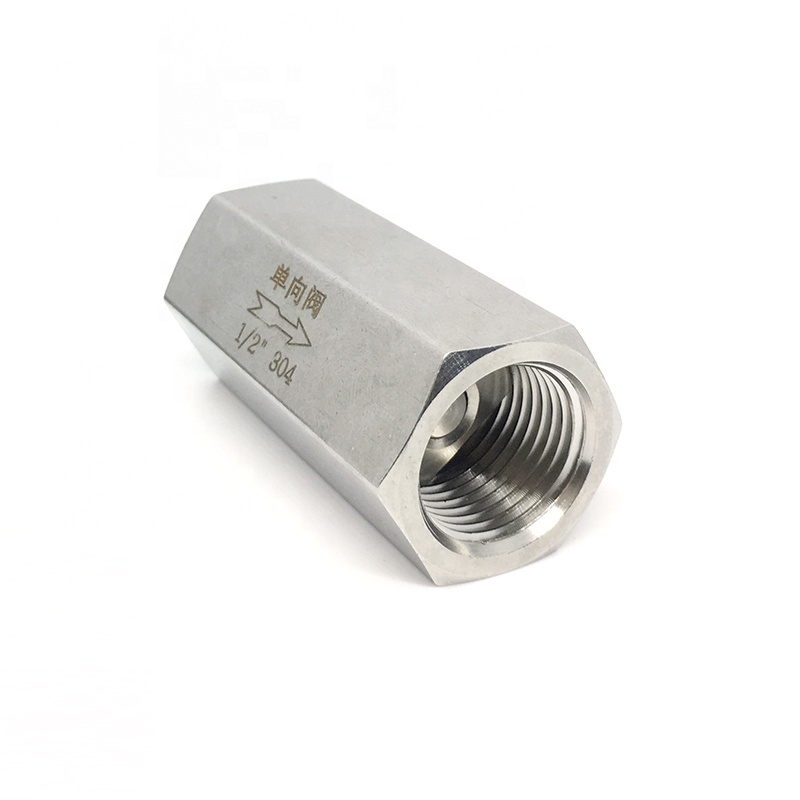 1/2Inch Female Thread In-line Check Valve,SS304 Stainless Steel One-way Full Port Non-return Valve