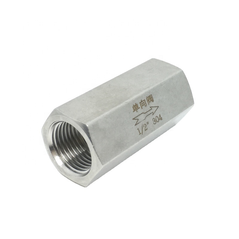 1/2Inch Female Thread In-line Check Valve,SS304 Stainless Steel One-way Full Port Non-return Valve