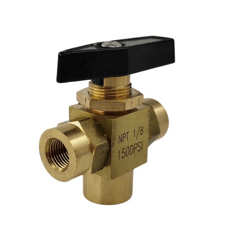 Brass 3 Way Ball Valve 1/8