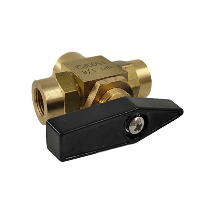 Brass 3 Way Ball Valve 1/8