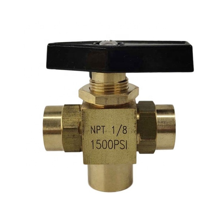 Brass 3 Way Ball Valve 1/8