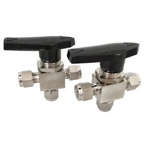 High Pressure Instrumentation Stainless Steel Double Ferrule 3 Way Ball Valve