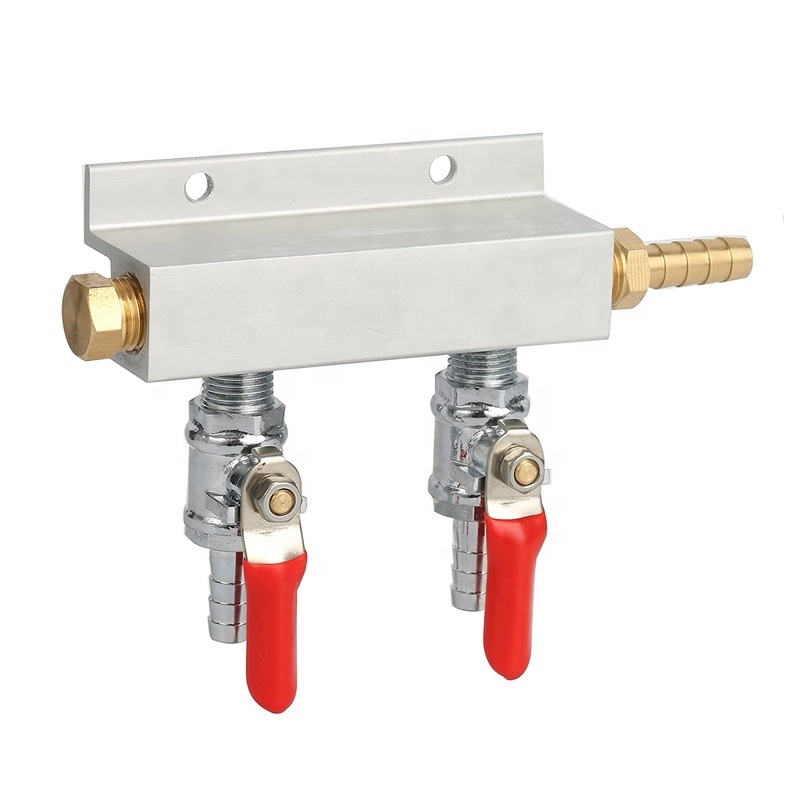 2-Way Splitter CO2 Beer Gas Manifold/Distributor 5/16 Barb Check Valve. Regulator CO2 Manifold